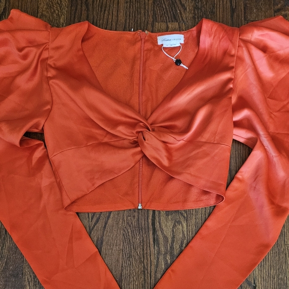 Lovers + Friends Tops - NWT Lovers & Friends Crop Puff Sleeve Top Size XXS